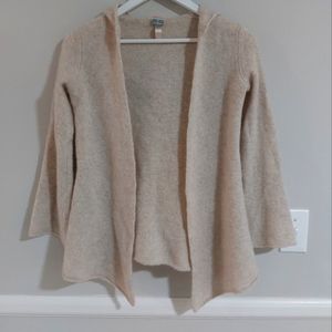 Aqua soft cashmere cardigan sweater with hood